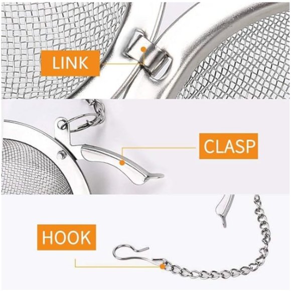 3/$12 NWOT 2 pcs Stainless Steel Mesh Tea Ball - Picture 6 of 8